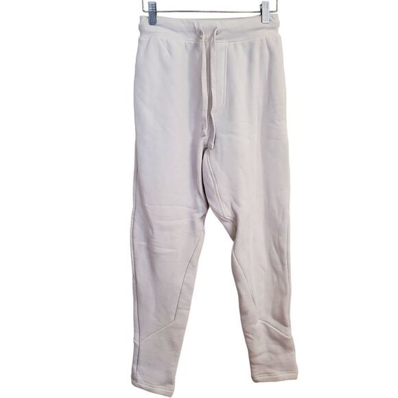 Alo High Waisted Sweatpants ivory off white Womens Size S Zip Pockets XLNT!